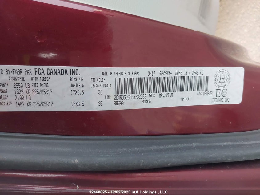 2C4RDGDG6HR732503 2017 DODGE CARAVAN photo no. 9