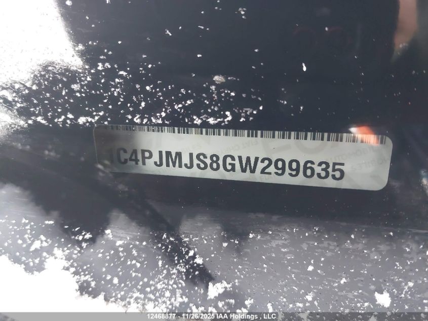 2016 Jeep Cherokee Overland VIN: 1C4PJMJS8GW299635 Lot: 12468877