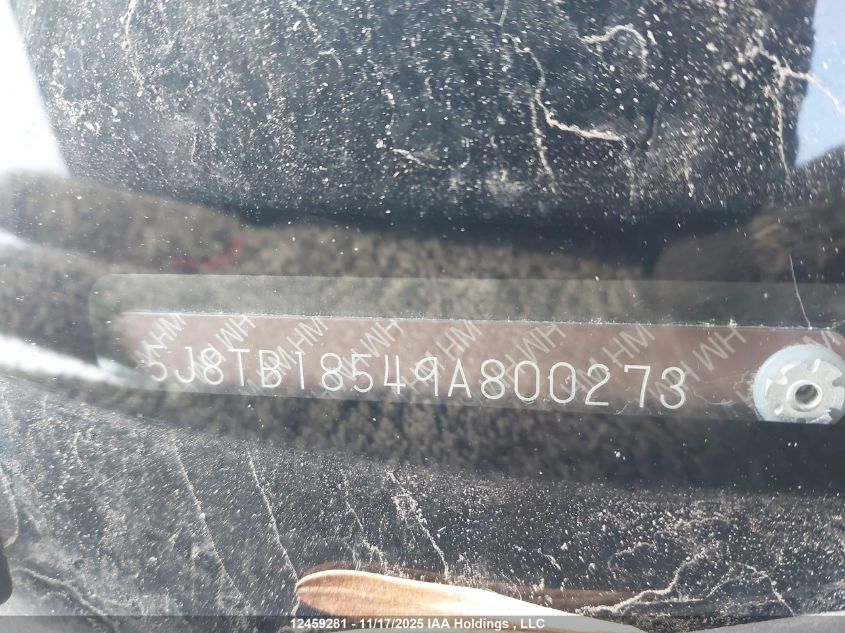 2009 Acura Rdx VIN: 5J8TB18549A800273 Lot: 12459281X