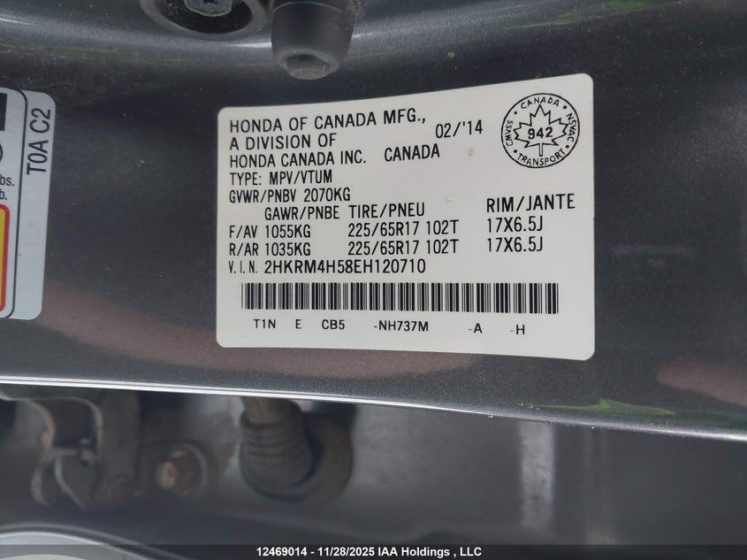 2HKRM4H58EH120710 2014 HONDA CR-V photo no. 19