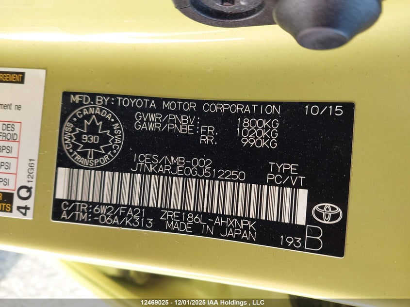 JTNKARJE0GJ512250 2016 SCION IM photo no. 9