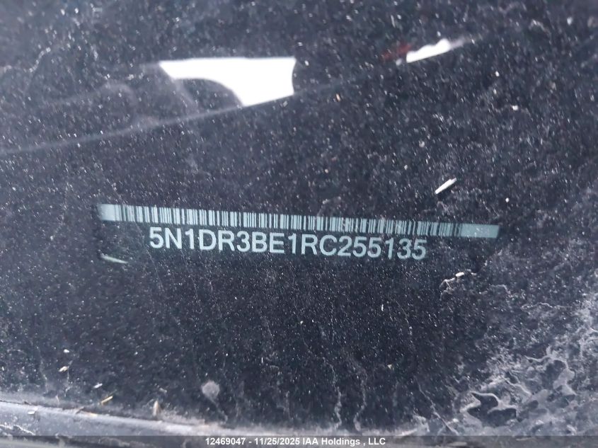 2024 Nissan Pathfinder Sv VIN: 5N1DR3BE1RC255135 Lot: 12469047