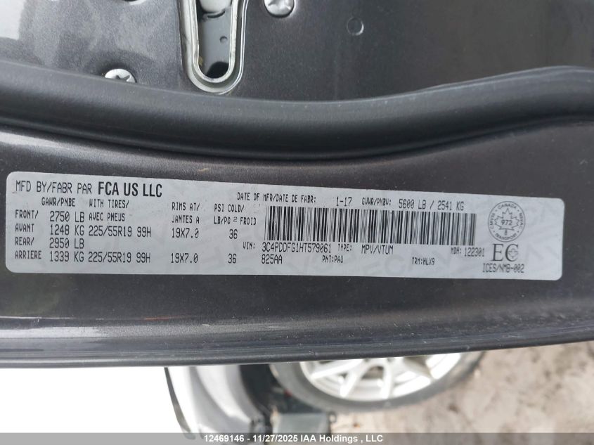 2017 Dodge Journey Gt VIN: 3C4PDDFG1HT579061 Lot: 12469146