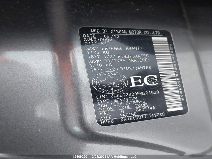 JN8BT3BB9PW204629 2023 NISSAN ROGUE photo no. 9