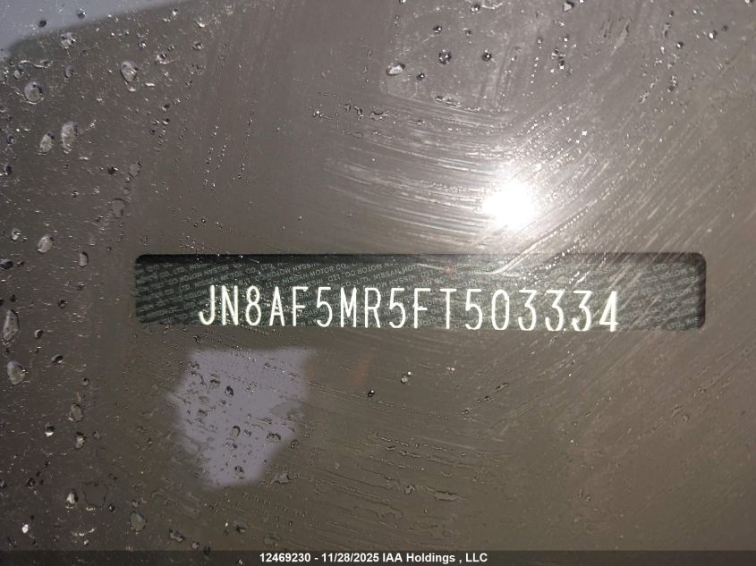 2015 Nissan Juke S/Sv/Sl/Nismo VIN: JN8AF5MR5FT503334 Lot: 12469230