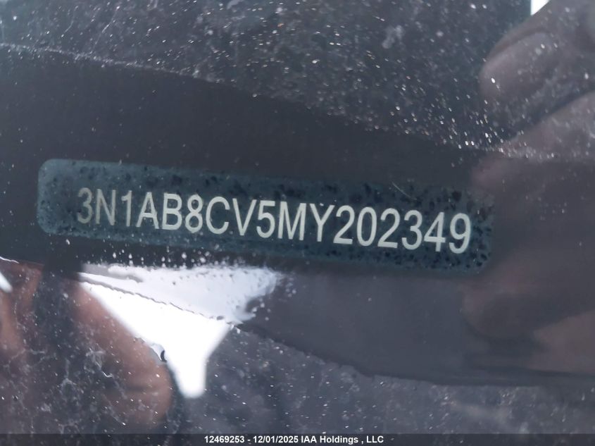 2021 Nissan Sentra Sv VIN: 3N1AB8CV5MY202349 Lot: 12469253