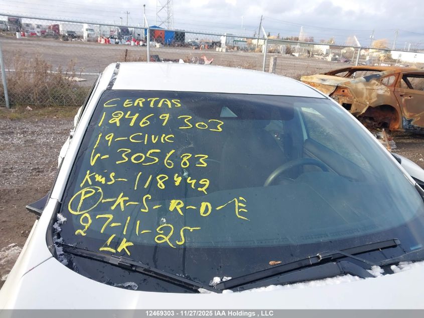 2019 Honda Civic Lx VIN: SHHFK7G3XKU305683 Lot: 12469303
