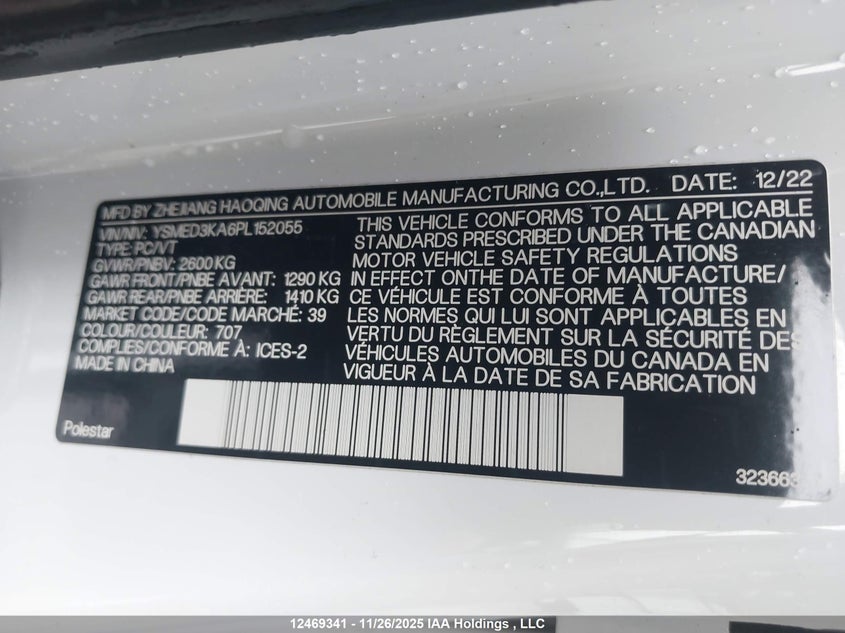 YSMED3KA6PL152055 2023 POLESTAR 2 photo no. 9