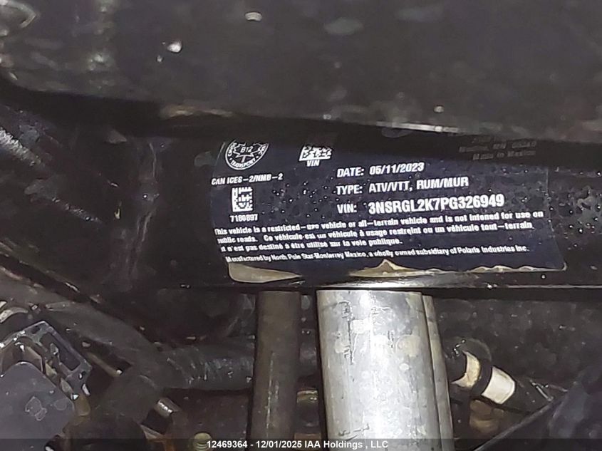 2023 Polaris Rzr Pro R Ultimate Launch Edition VIN: 3NSRGL2K7PG326949 Lot: 12469364