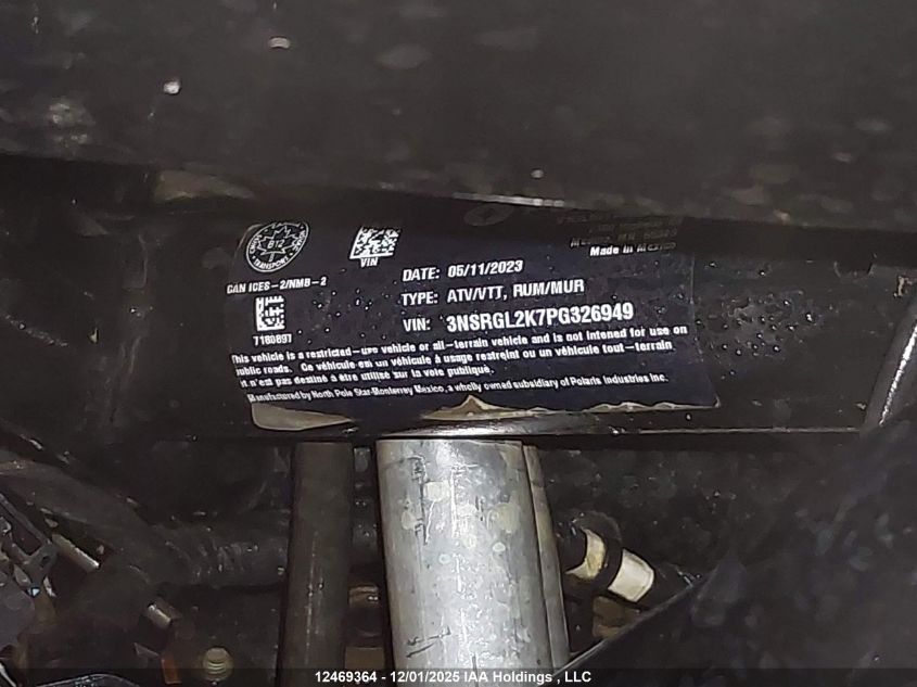 2023 Polaris Rzr Pro R Ultimate Launch Edition VIN: 3NSRGL2K7PG326949 Lot: 12469364