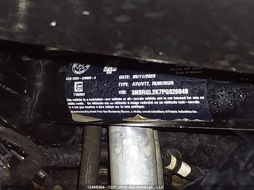 2023 Polaris Rzr Pro R Ultimate Launch Edition VIN: 3NSRGL2K7PG326949 Lot: 12469364