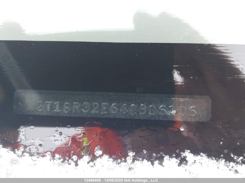 2004 Toyota Corolla VIN: 2T1BR32E64C806106 Lot: 12469406