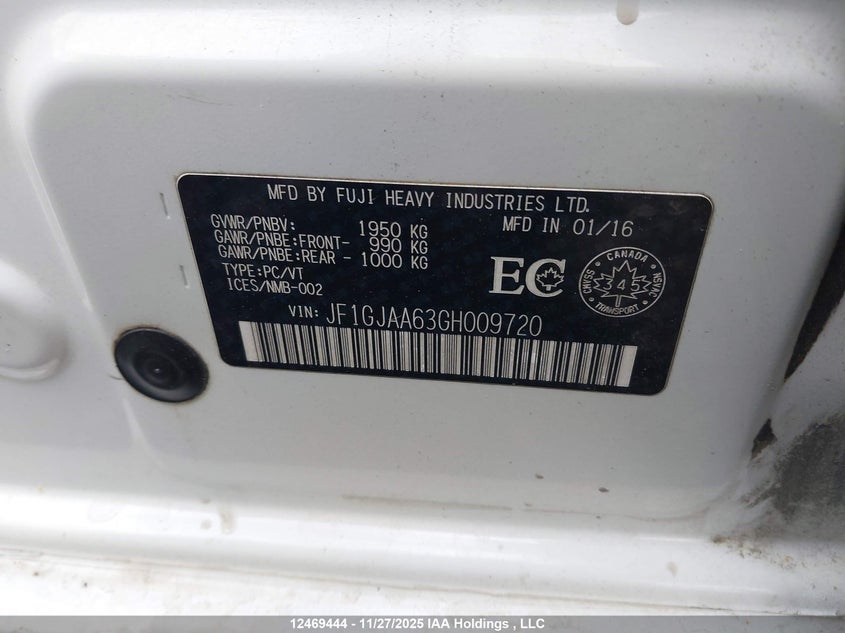 JF1GJAA63GH009720 2016 SUBARU IMPREZA photo no. 9