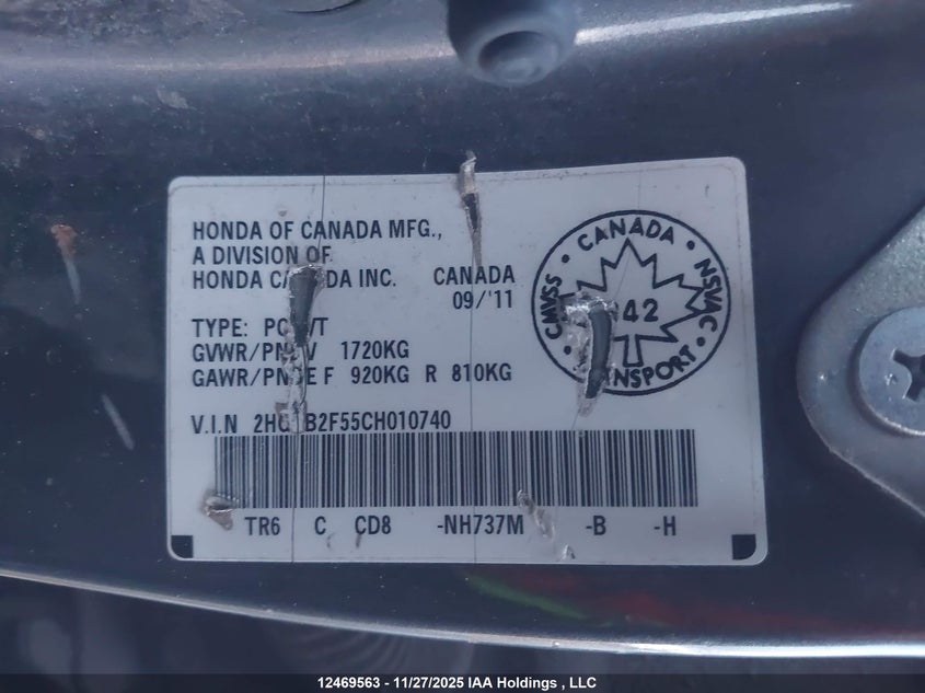2HGFB2F55CH010740 2012 HONDA CIVIC photo no. 18