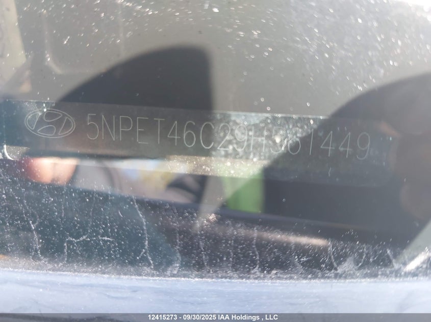 2009 Hyundai Sonata Gls VIN: 5NPET46C29H561449 Lot: 12415273X