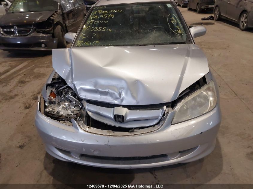 2005 Honda Civic Lx-G VIN: 2HGES16625H035516 Lot: 12469578