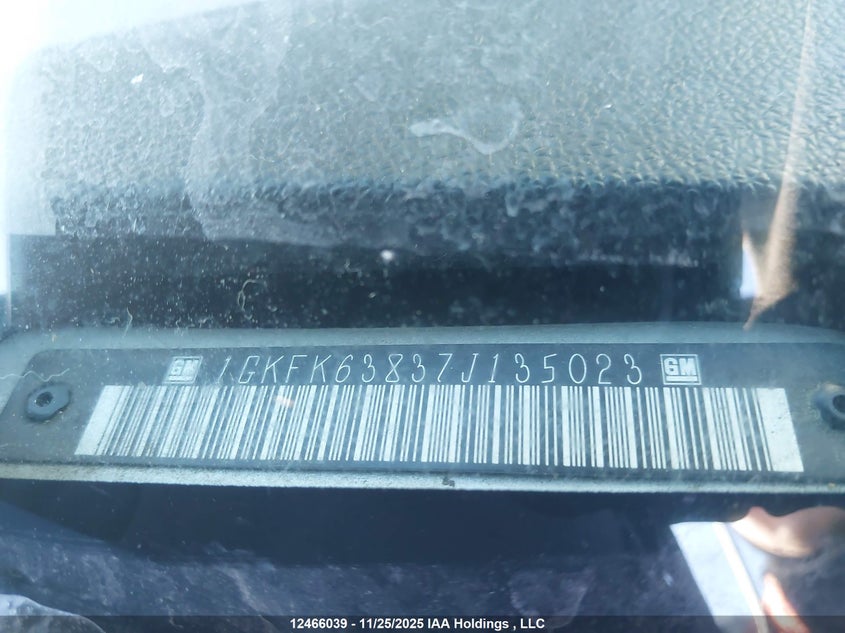 2007 GMC Yukon Denali Denali VIN: 1GKFK63837J135023 Lot: 12466039X