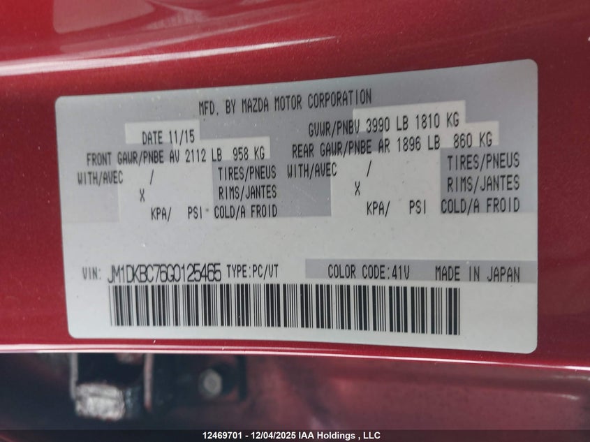 JM1DKBC76G0125465 2016 MAZDA CX-3 photo no. 9