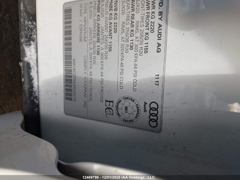 2018 Audi Q3 Technik VIN: WA1GCCFS4JR020274 Lot: 12469798