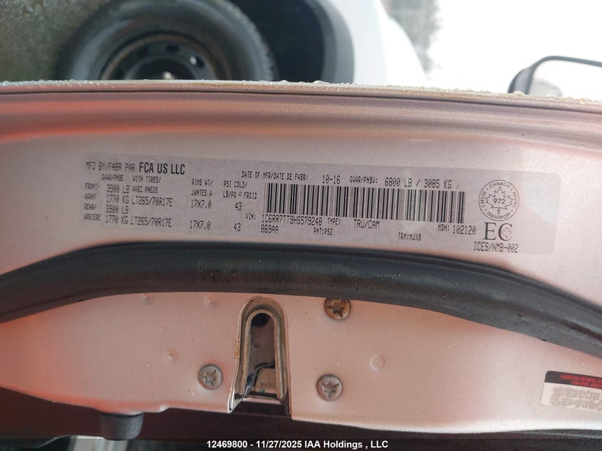 1C6RR7TT9HS579248 2017 RAM 1500 photo no. 9