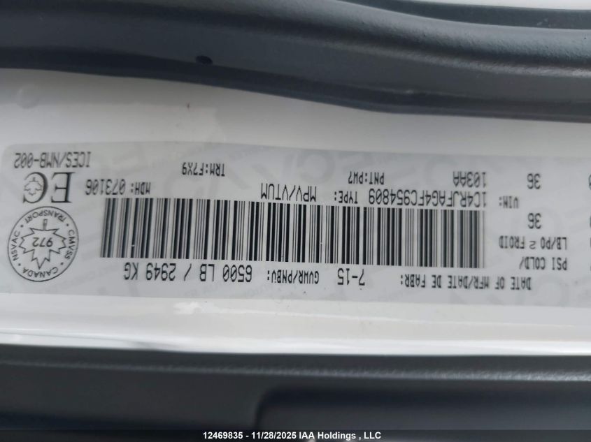 2015 Jeep Grand Cherokee Laredo VIN: 1C4RJFAG4FC954809 Lot: 12469835