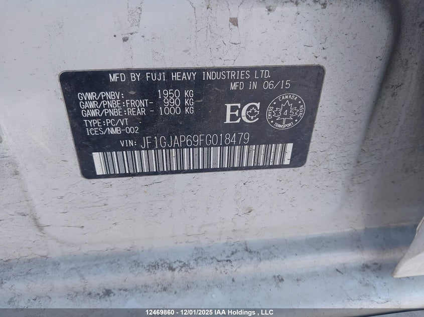 JF1GJAP69FG018479 2015 SUBARU IMPREZA photo no. 9