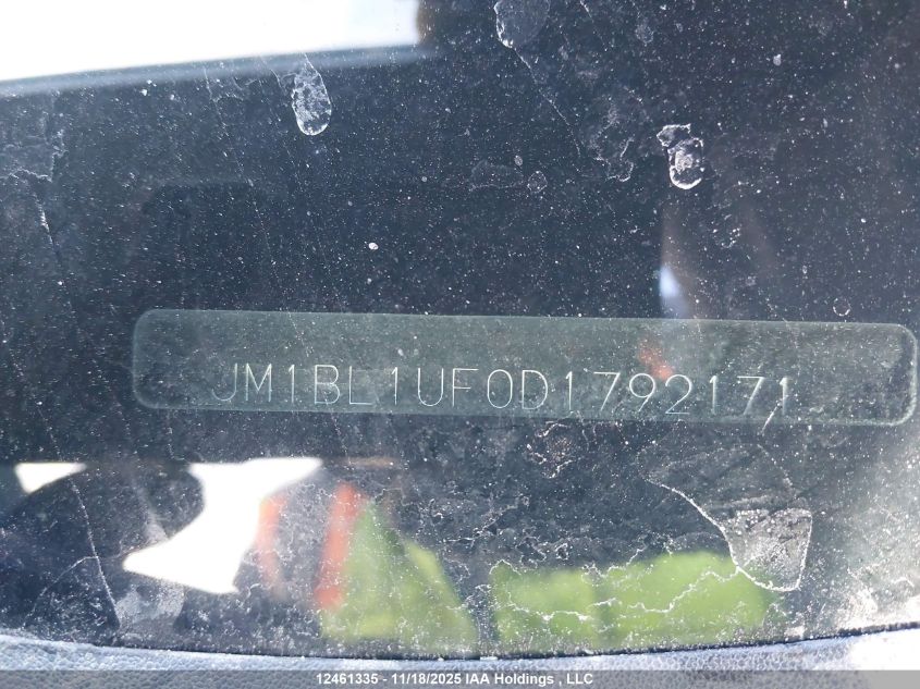 2013 Mazda Mazda3 Gx VIN: JM1BL1UF0D1792171 Lot: 12461335X