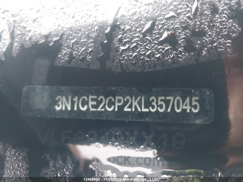 2019 Nissan Versa Note S/Sv VIN: 3N1CE2CP2KL357045 Lot: 12462950X