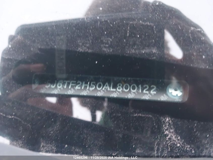 2010 Honda Accord Crosstour Ex-L VIN: 5J6TF2H50AL800122 Lot: 12465296X