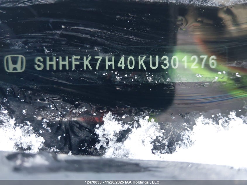 SHHFK7H40KU301276 2019 HONDA CIVIC photo no. 19