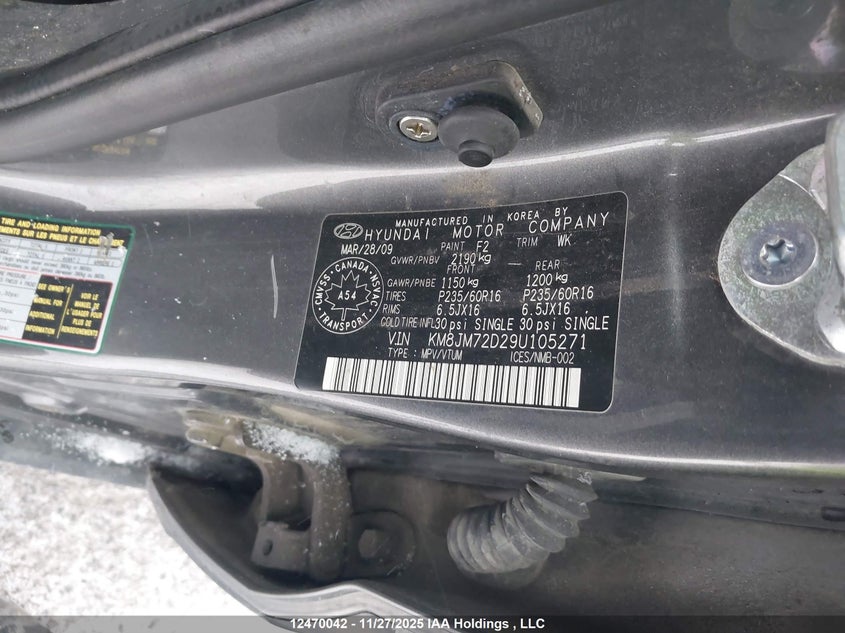KM8JM72D29U105271 2009 HYUNDAI TUCSON photo no. 18