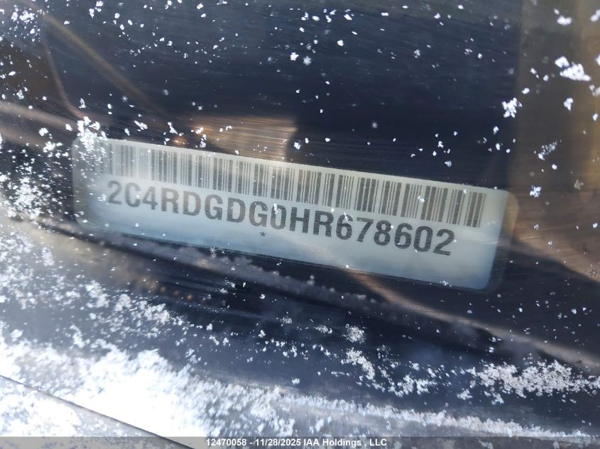 2017 Dodge Grand Caravan Crew VIN: 2C4RDGDG0HR678602 Lot: 12470058