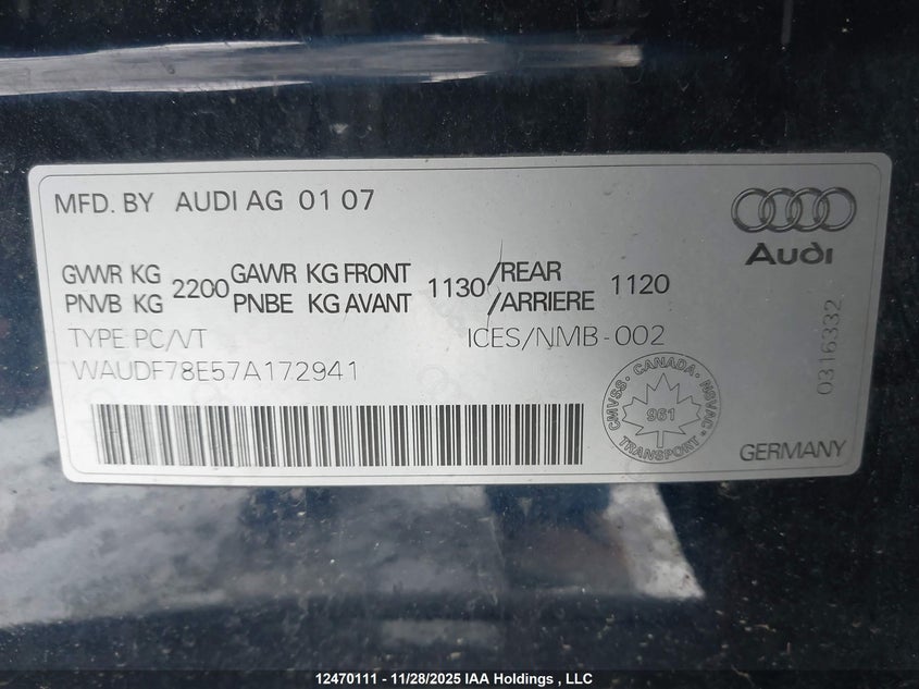 WAUDF78E57A172941 2007 AUDI A4 photo no. 19