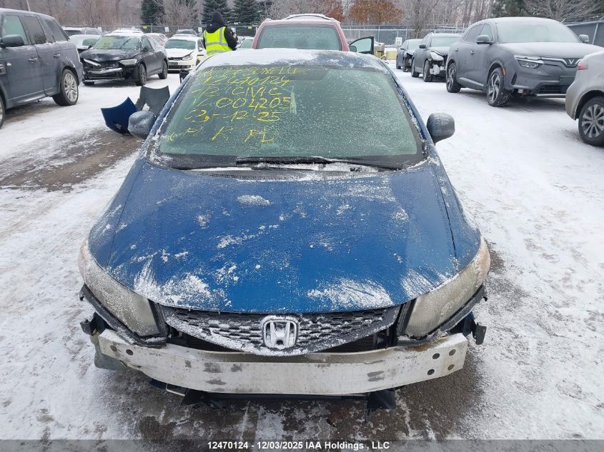 2012 Honda Civic Lx VIN: 2HGFG3A5XCH004205 Lot: 12470124