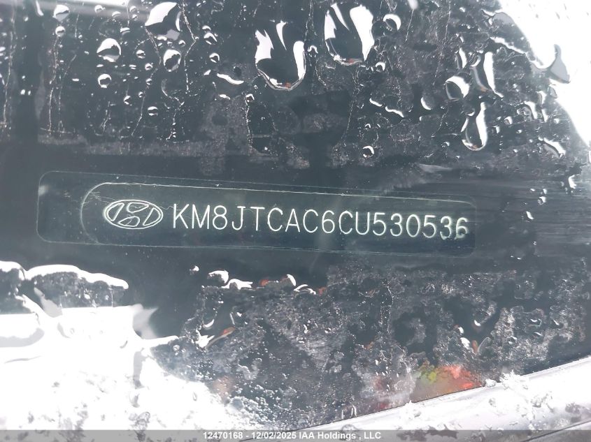 2012 Hyundai Tucson Gl VIN: KM8JTCAC6CU530536 Lot: 12470168