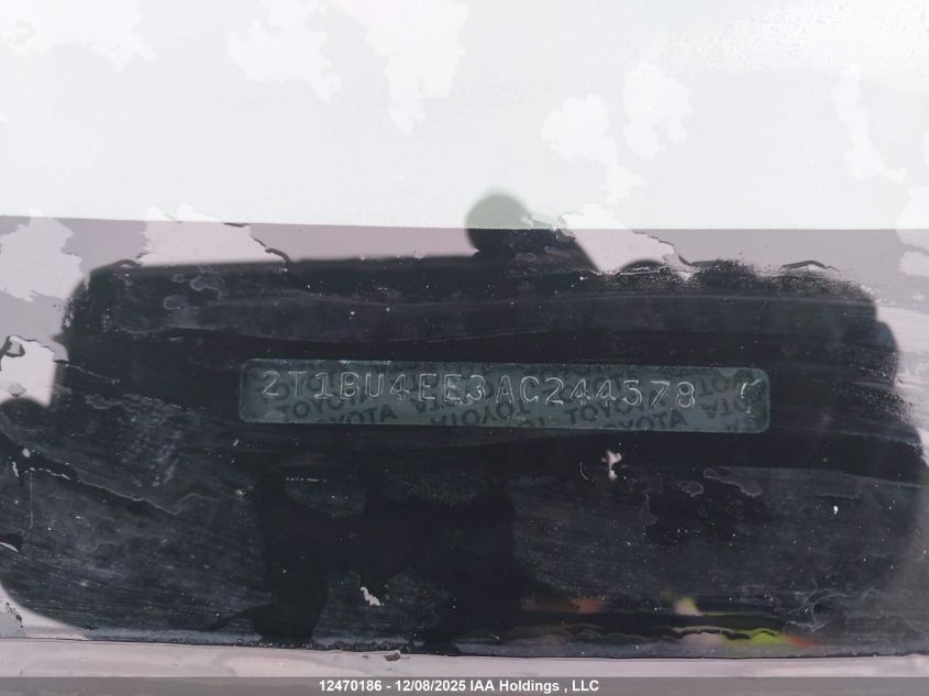 2010 Toyota Corolla S/Le/Xle VIN: 2T1BU4EE3AC244578 Lot: 12470186