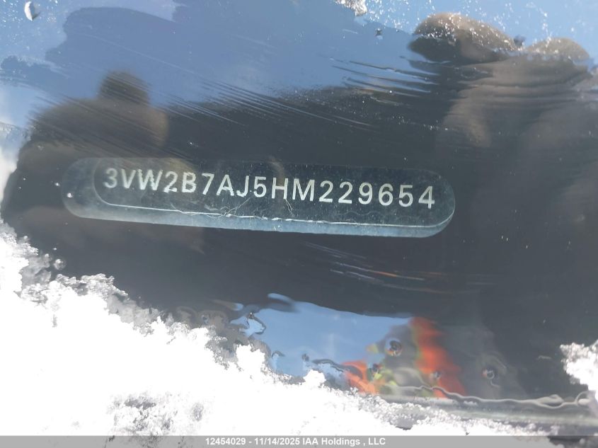 2017 Volkswagen Jetta 1.4 Tsi Trendline+ VIN: 3VW2B7AJ5HM229654 Lot: 12454029X
