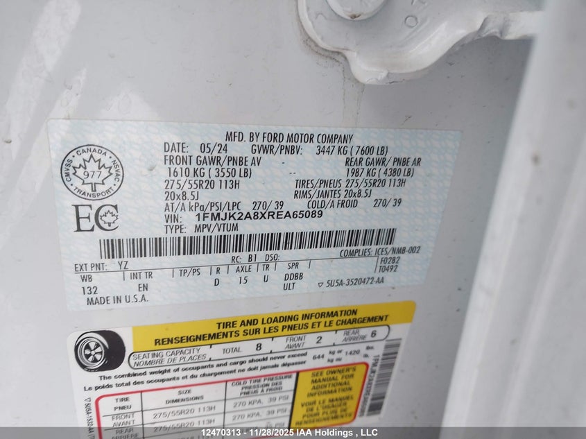 1FMJK2A8XREA65089 2024 FORD EXPEDITION photo no. 18