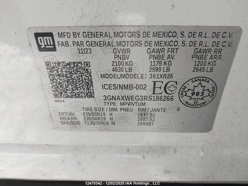 3GNAXWEG3RS186266 2024 CHEVROLET EQUINOX photo no. 19