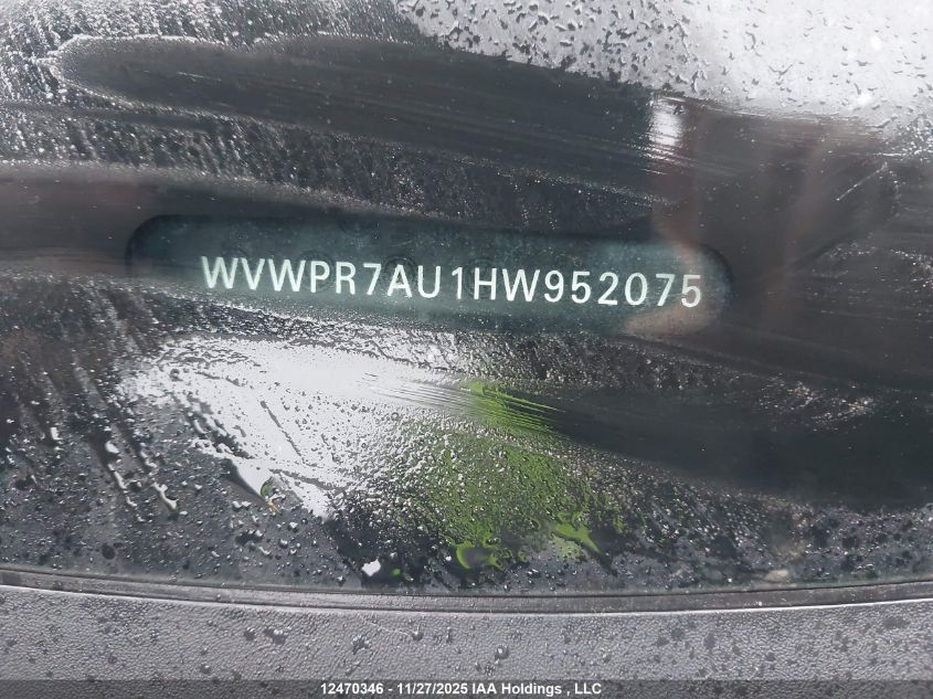 2017 Volkswagen E-Golf Comfortline VIN: WVWPR7AU1HW952075 Lot: 12470346