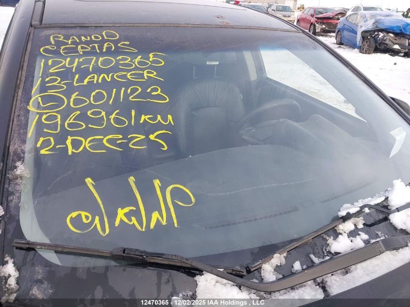 2013 Mitsubishi Lancer Se VIN: JA32V2FW8DU601123 Lot: 12470365