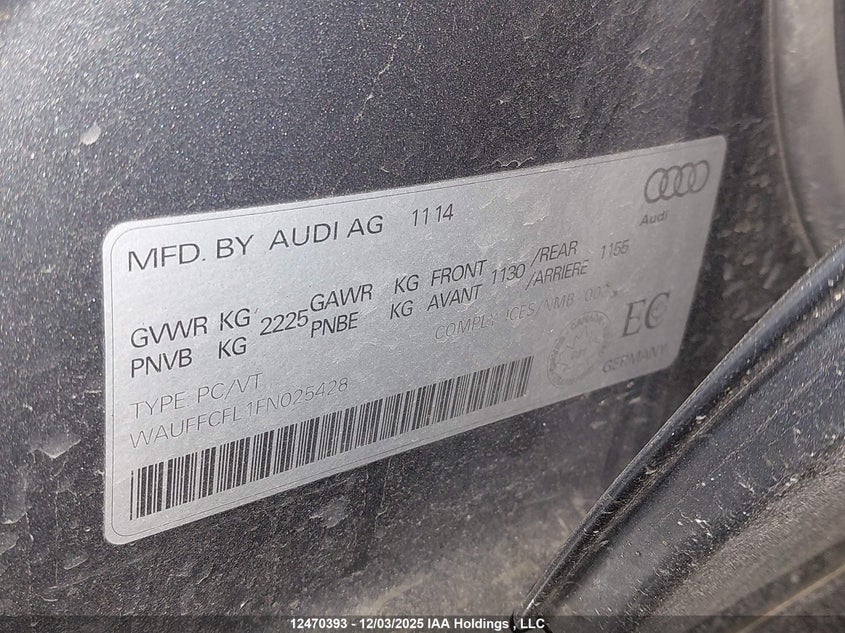 WAUFFCFL1FN025428 2015 AUDI A4 photo no. 9