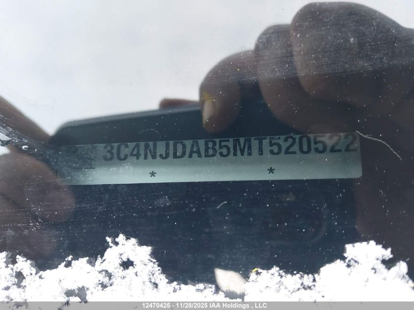 2021 Jeep Compass Sport VIN: 3C4NJDAB5MT520522 Lot: 12470425