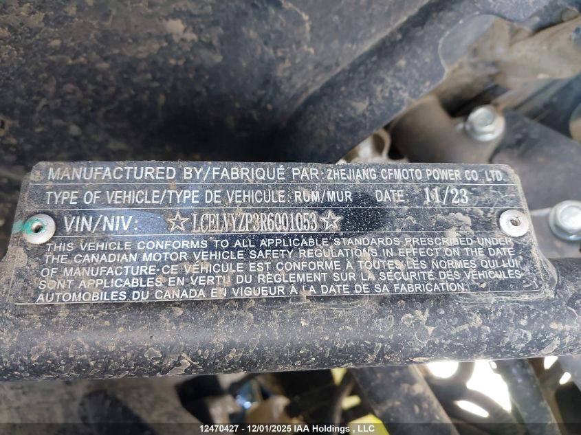 2024 Cf Moto Zforce 800 Trail VIN: LCELVYZP3R6001053 Lot: 12470427