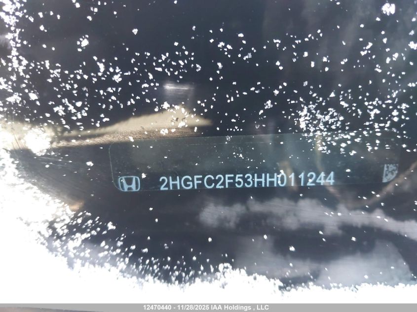 2017 Honda Civic Lx VIN: 2HGFC2F53HH011244 Lot: 12470440