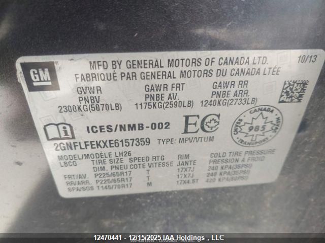 2014 Chevrolet Equinox Lt VIN: 2GNFLFEKXE6157359 Lot: 12470441