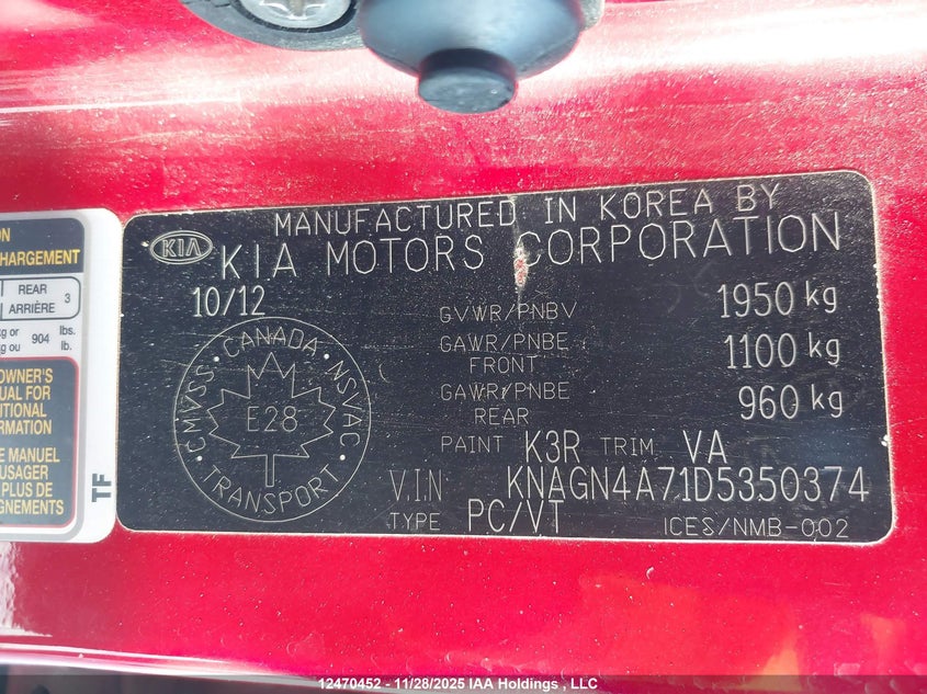 KNAGN4A71D5350374 2013 KIA OPTIMA photo no. 18
