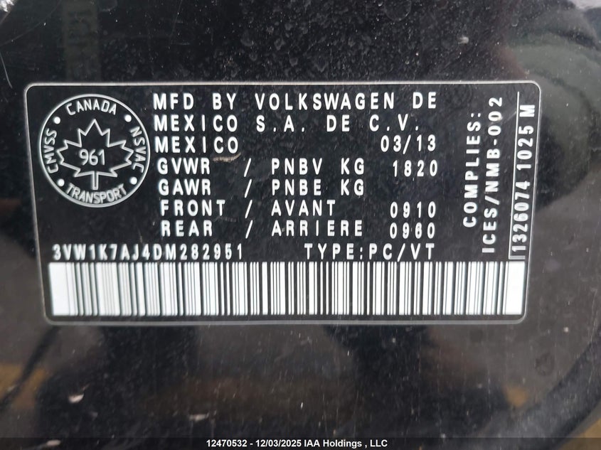3VW1K7AJ4DM282951 2013 VOLKSWAGEN JETTA photo no. 18