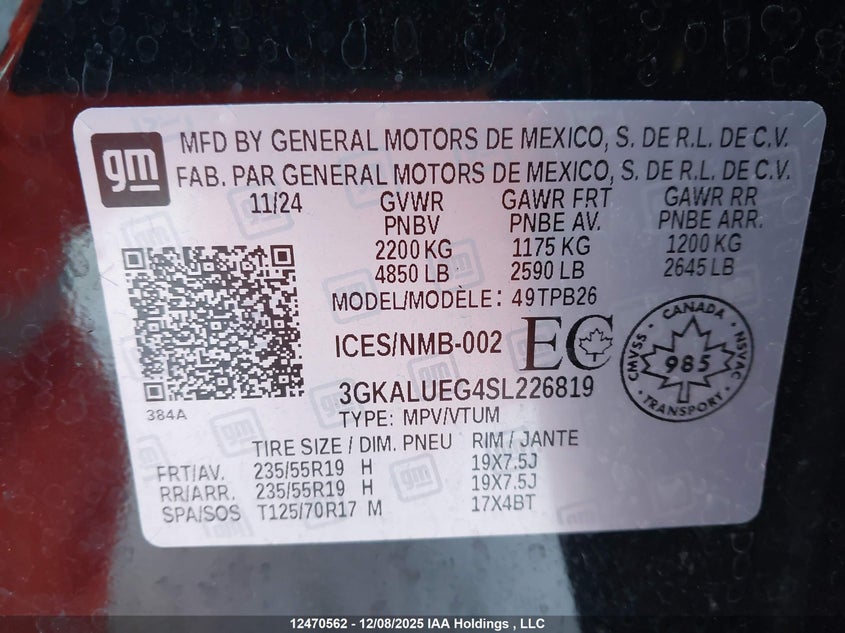 3GKALUEG4SL226819 2025 GMC TERRAIN photo no. 9