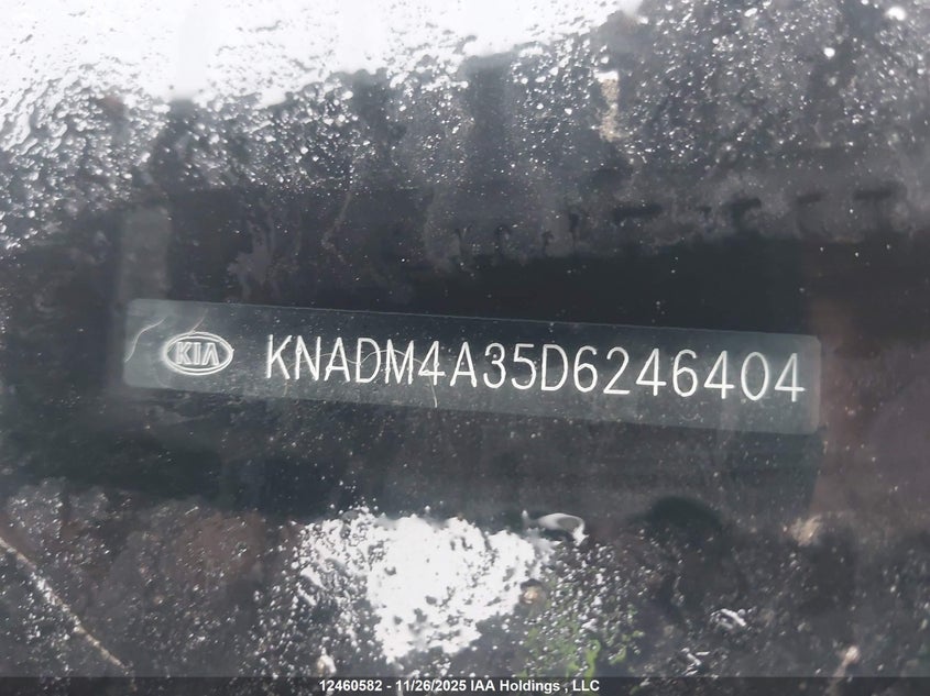 2013 Kia Rio Ex/Lx/Lx+/Sx VIN: KNADM4A35D6246404 Lot: 12460582X